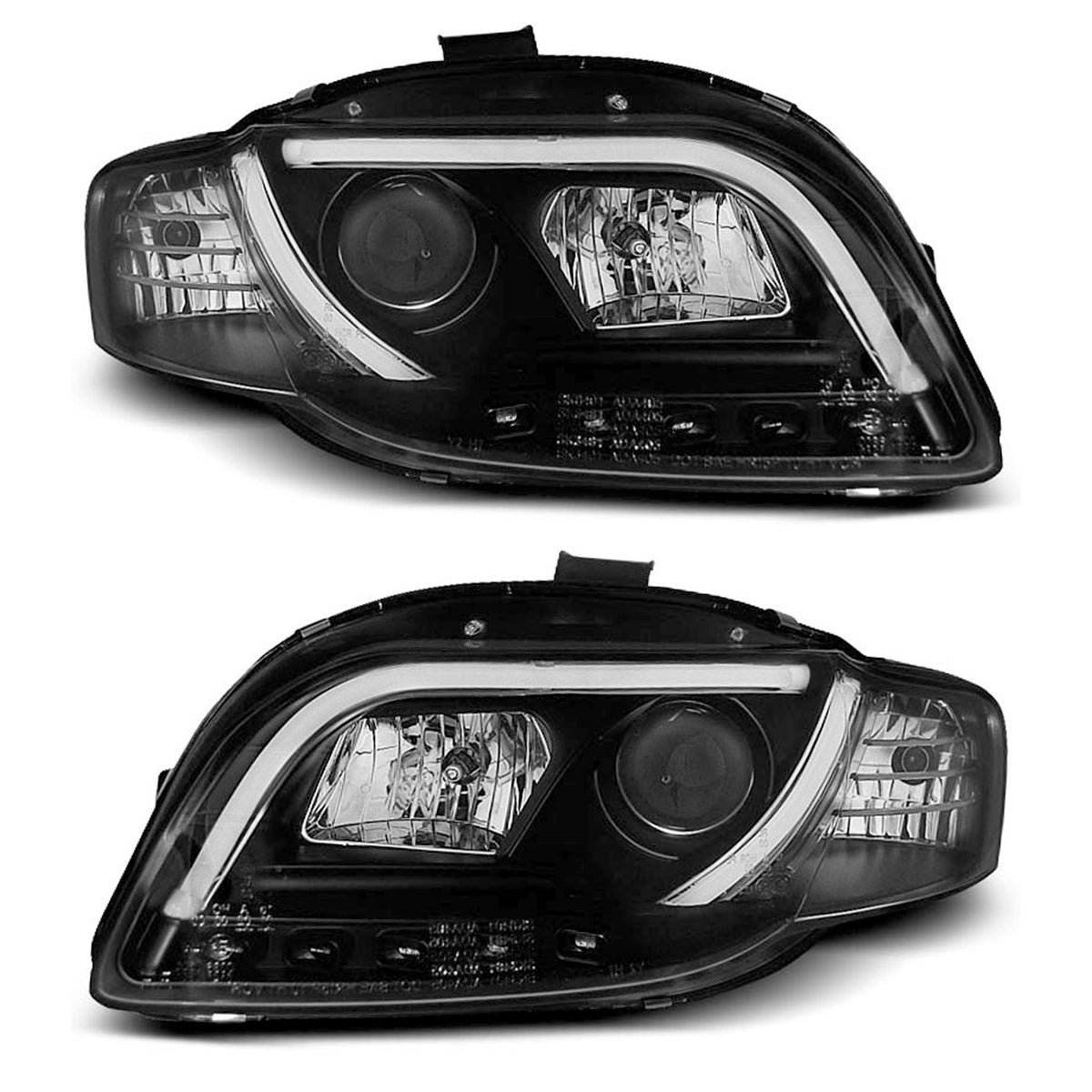 Scheinwerfer Röhrenlicht Schwarz passend für Audi A4 B7 11.04-03.08