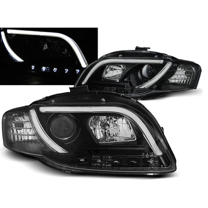 Scheinwerfer Röhrenlicht Schwarz passend für Audi A4 B7 11.04-03.08