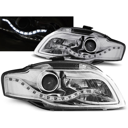 Scheinwerfer True DRL Chrom passend für Audi A4 B7 11.04-03.08