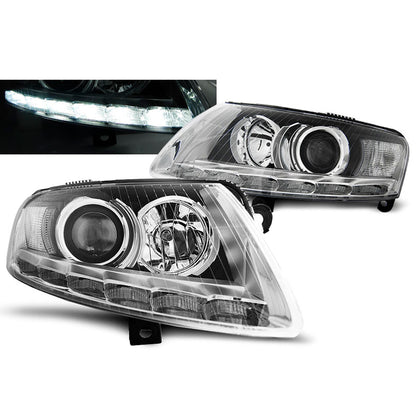 Xenon Scheinwerfer True DRL Chrom passend für Audi A6 C6 04.04-08