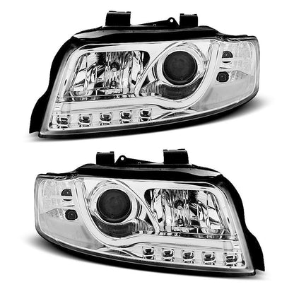 Scheinwerfer Tube Light DRL Chrom passend für Audi A4 10.00-10.04