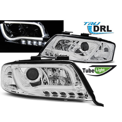 Scheinwerfer Tube Light DRL Chrom passend für Audi A6 05.97-05.01