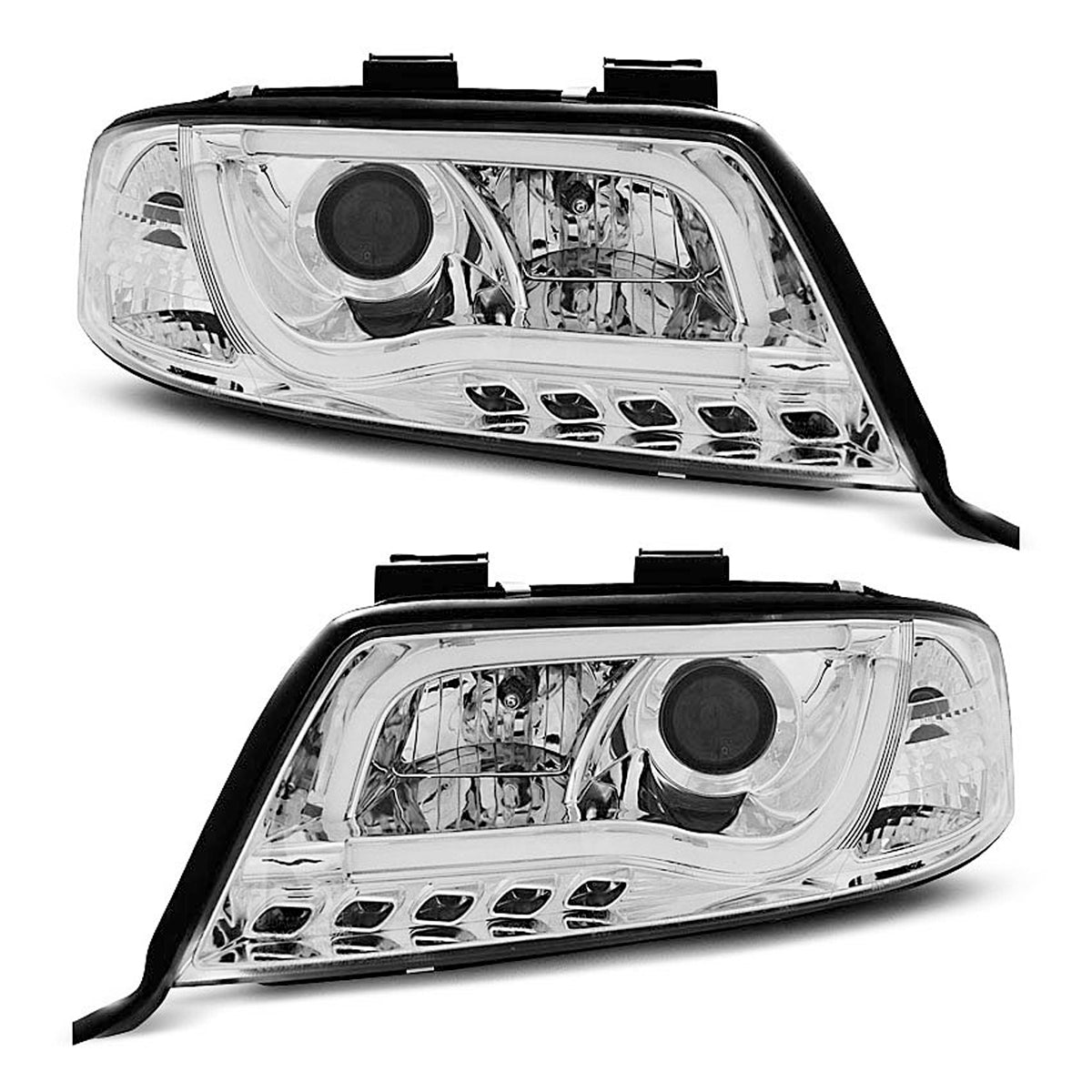 Scheinwerfer Tube Light DRL Chrom passend für Audi A6 05.97-05.01