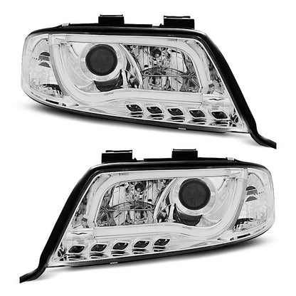 Scheinwerfer Tube Light DRL Chrom passend für Audi A6 05.97-05.01