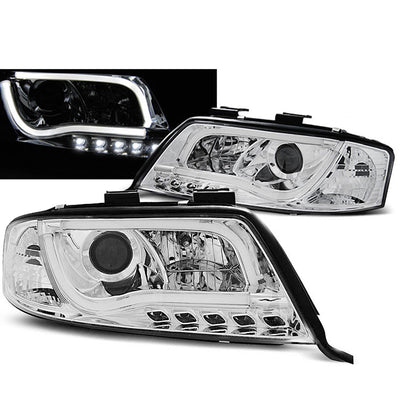 Scheinwerfer Tube Light DRL Chrom passend für Audi A6 05.97-05.01