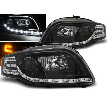 Scheinwerfer Tube Light Schwarz passend für Audi A4 B7 11.04-03.08