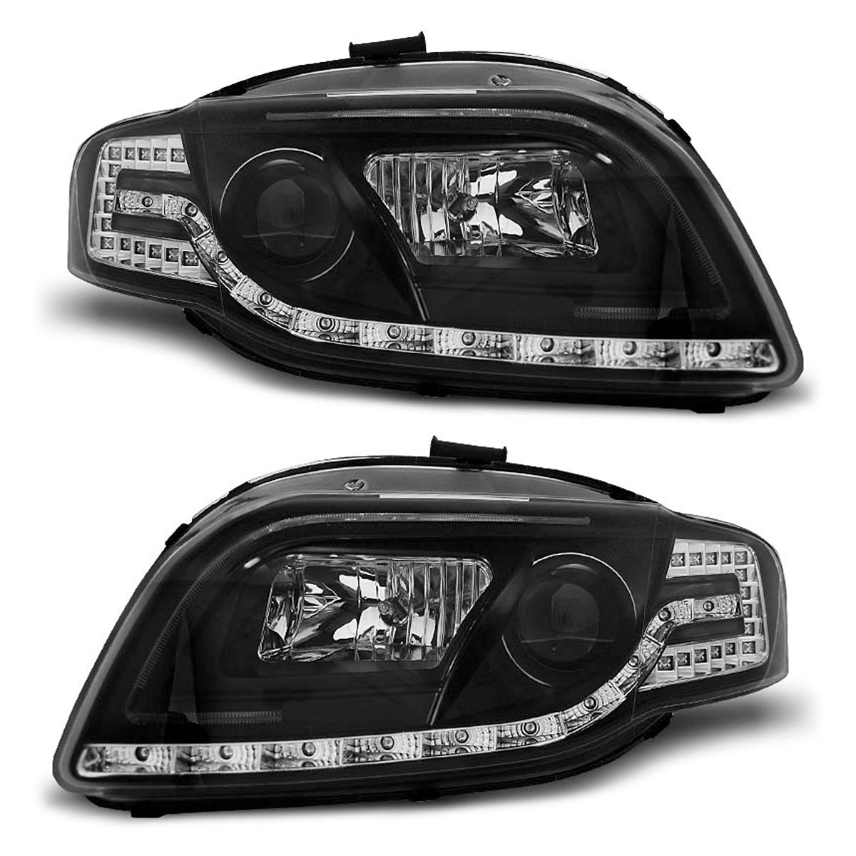 Scheinwerfer Tube Light Schwarz passend für Audi A4 B7 11.04-03.08