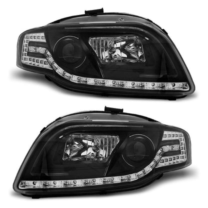 Scheinwerfer Tube Light Schwarz passend für Audi A4 B7 11.04-03.08