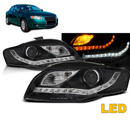 Scheinwerfer Daylight Schwarz passend für Audi A4 B7 11.04-03.08