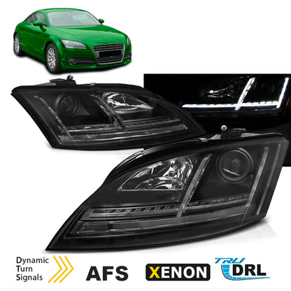Xenon Scheinwerfer LED DRL Schwarz SEQ passend für Audi TT 06-10 8J mit AFS