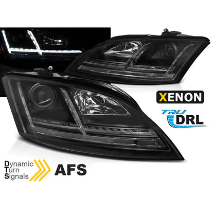 Xenon Scheinwerfer LED DRL Schwarz SEQ passend für Audi TT 06-10 8J mit AFS