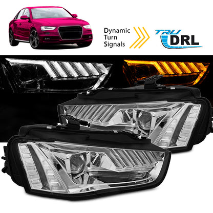 Xenon Scheinwerfer LED Chrom SEQ passend für Audi A4 B8 12-15
