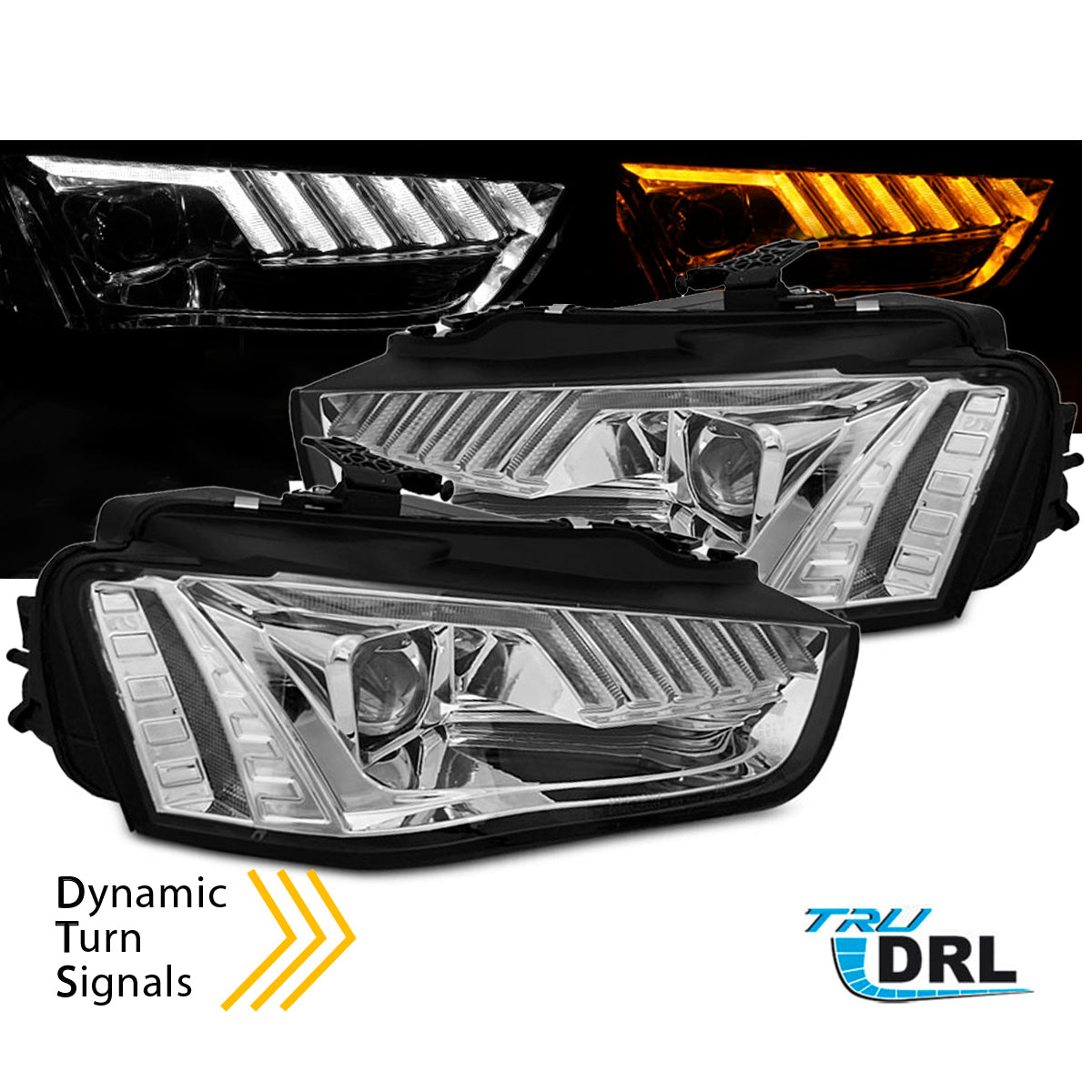 Xenon Scheinwerfer LED Chrom SEQ passend für Audi A4 B8 12-15