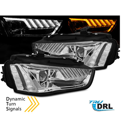 Xenon Scheinwerfer LED Chrom SEQ passend für Audi A4 B8 12-15