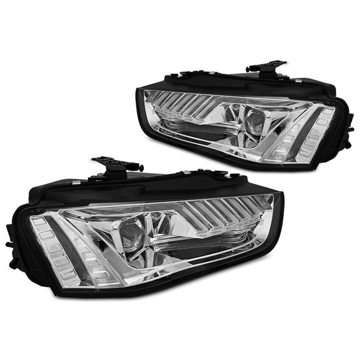Xenon Scheinwerfer LED Chrom SEQ passend für Audi A4 B8 12-15