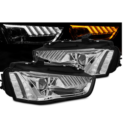 Xenon Scheinwerfer LED Chrom SEQ passend für Audi A4 B8 12-15