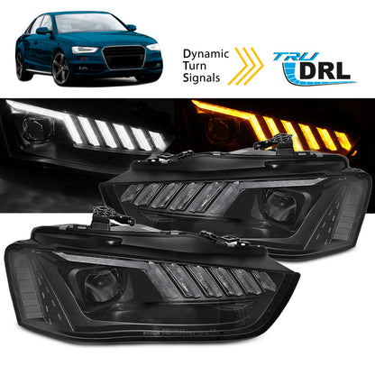 Scheinwerfer LED Schwarz SEQ passend für Audi A4 B8 12-15