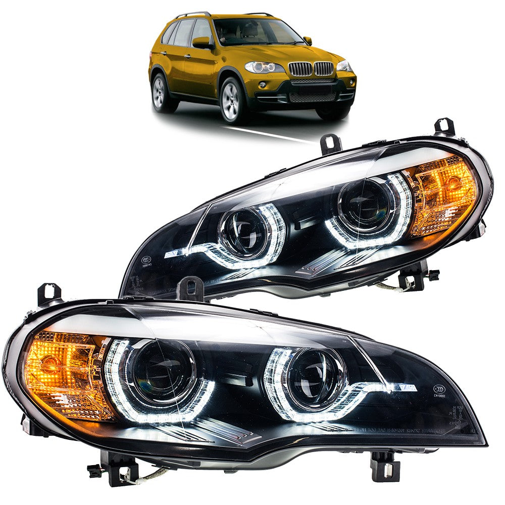 Xenon Schwarz DRL Scheinwerfer passend für BMW X5 (E70) 2008-2010