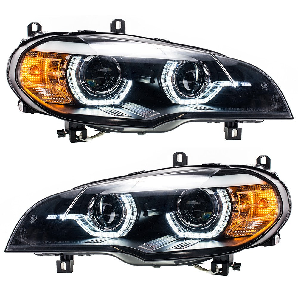 Xenon Schwarz DRL Scheinwerfer passend für BMW X5 (E70) 2008-2010