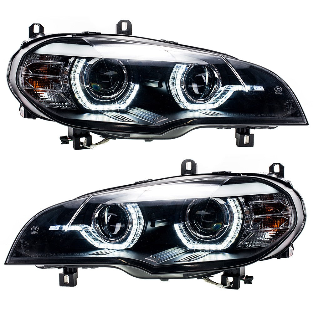 Xenon Schwarz DRL Scheinwerfer passend für BMW X5 (E70) 2008-2010