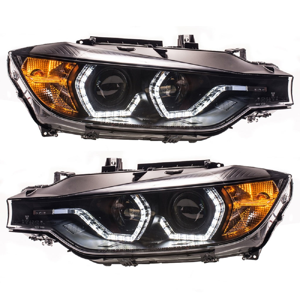 Scheinwerfer Xenon Schwarz mit Tagfahrlicht passend für BMW 3er (F30) Limousine und (F31) Touring Vor-Facelift 2012-2015