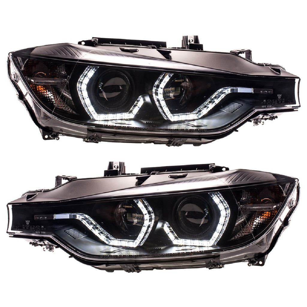 Scheinwerfer Xenon Schwarz mit Tagfahrlicht passend für BMW 3er (F30) Limousine und (F31) Touring Vor-Facelift 2012-2015
