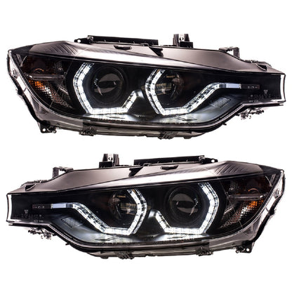 Scheinwerfer Xenon Schwarz mit Tagfahrlicht passend für BMW 3er (F30) Limousine und (F31) Touring Vor-Facelift 2012-2015