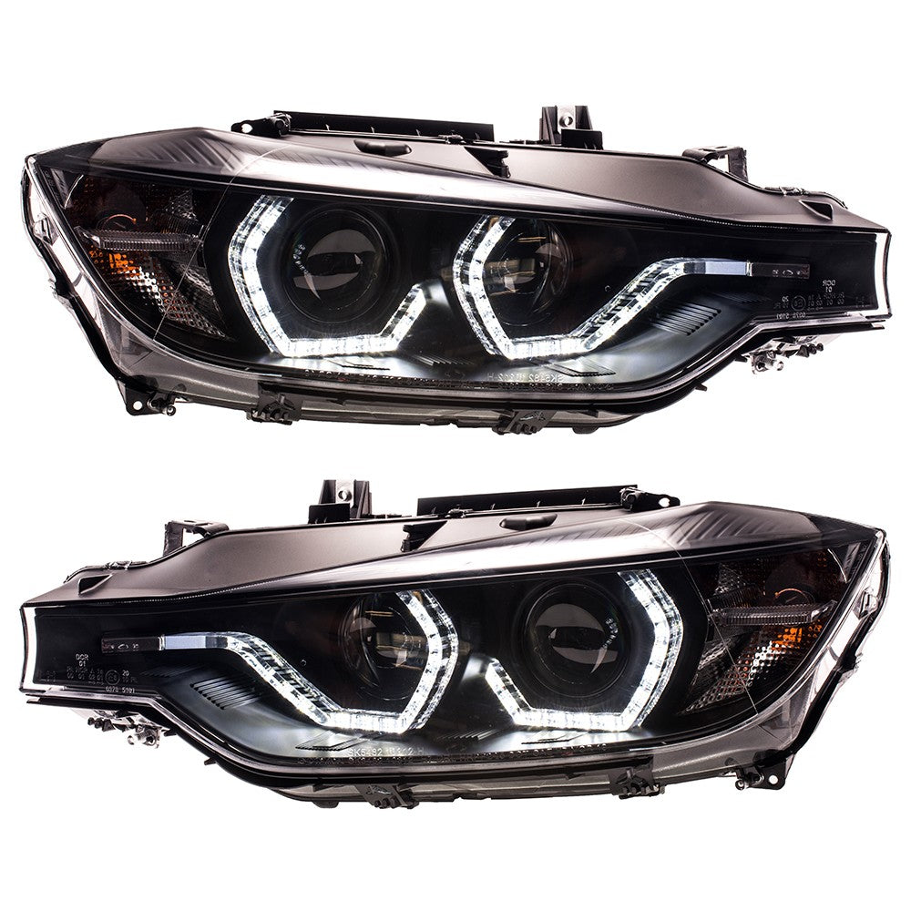 Halogen Schwarz DRL Scheinwerfer passend für BMW 3er F30 F31 2015-2018