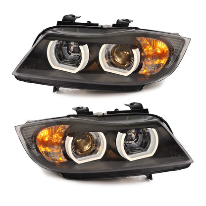 Scheinwerfer Set Halogen Schwarz passend für BMW 3er E90 E91 2005-2012