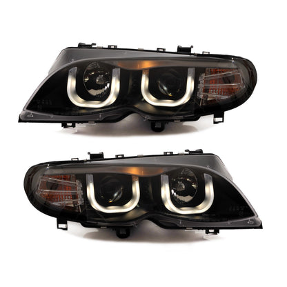 Scheinwerfer Halogen Schwarz passend für BMW 3er E46 Limousine Touring 2001-2005