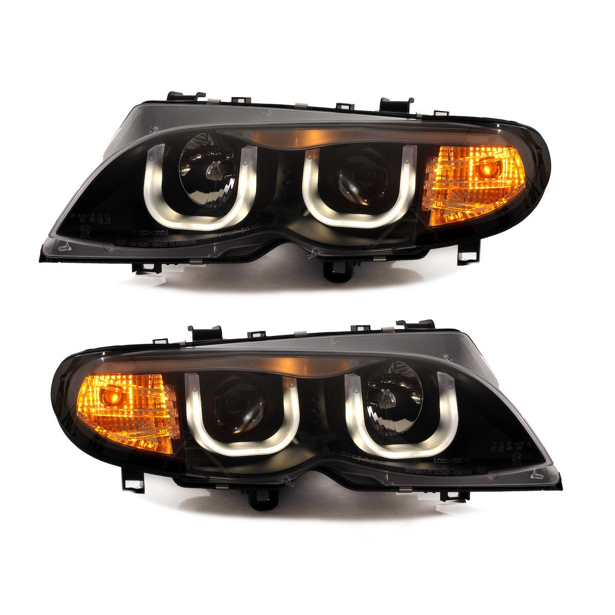 Scheinwerfer Halogen Schwarz passend für BMW 3er E46 Limousine Touring 2001-2005