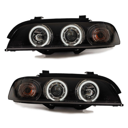 Schwarze CCFL Halogen Scheinwerfer passend für BMW 5er E39 1995-2003