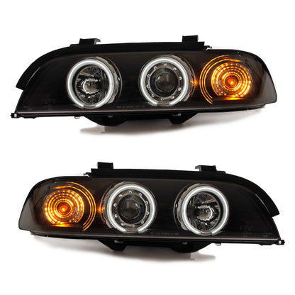 Schwarze CCFL Halogen Scheinwerfer passend für BMW 5er E39 1995-2003