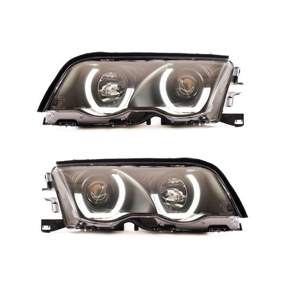 Halogenscheinwerfer Schwarz passend für BMW 3er E46 Limousine Touring 1998-2001