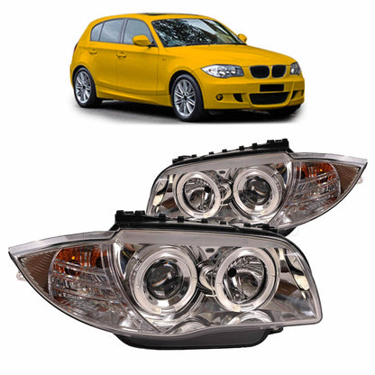 Halogen Chrom Scheinwerfer passend für BMW 1er E81 E87 E82 E88 2004-2011