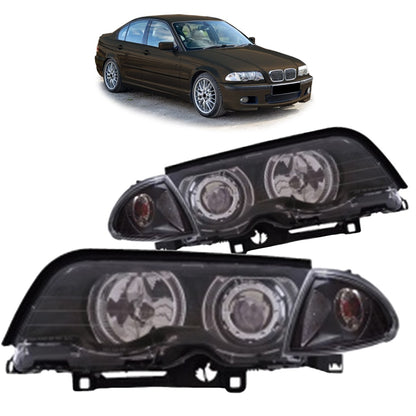 Schwarze CCFL Halogenscheinwerfer passend für BMW 3er E46 Limousine/Touring 98-01