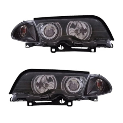 Schwarze CCFL Halogenscheinwerfer passend für BMW 3er E46 Limousine/Touring 98-01
