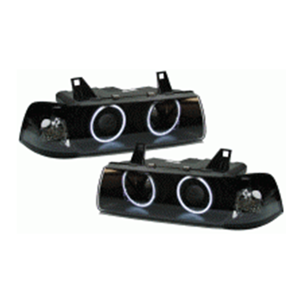 Scheinwerfer Halogen Schwarz CCFL passend für BMW 3er E36 1990-1998