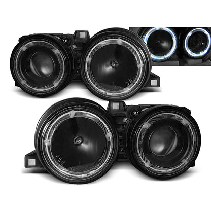 Scheinwerfer Angel Eyes Schwarz passend für BMW E30 11.82-06.94