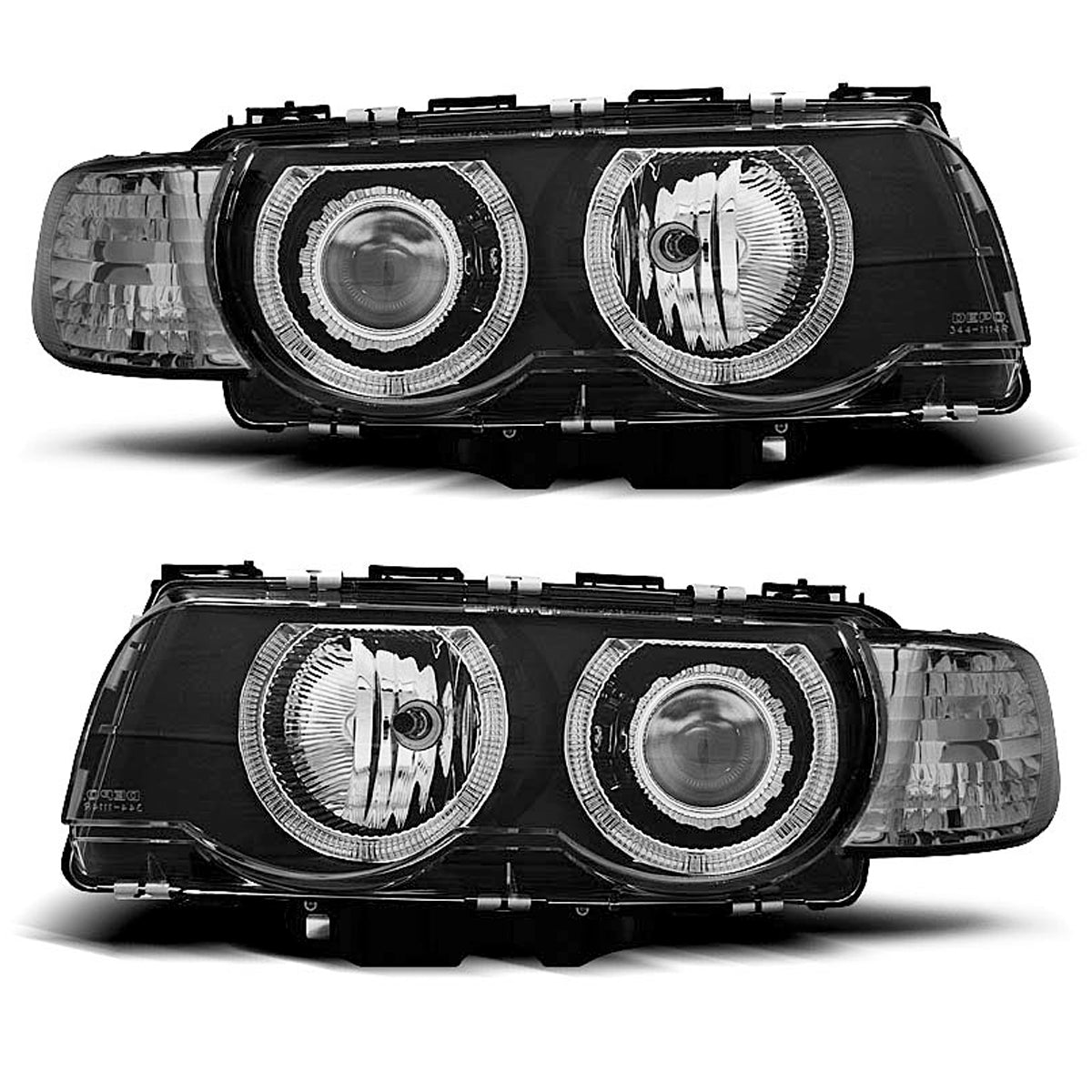 Scheinwerfer Angel Eyes Schwarz passend für BMW E38 09.98-07.01