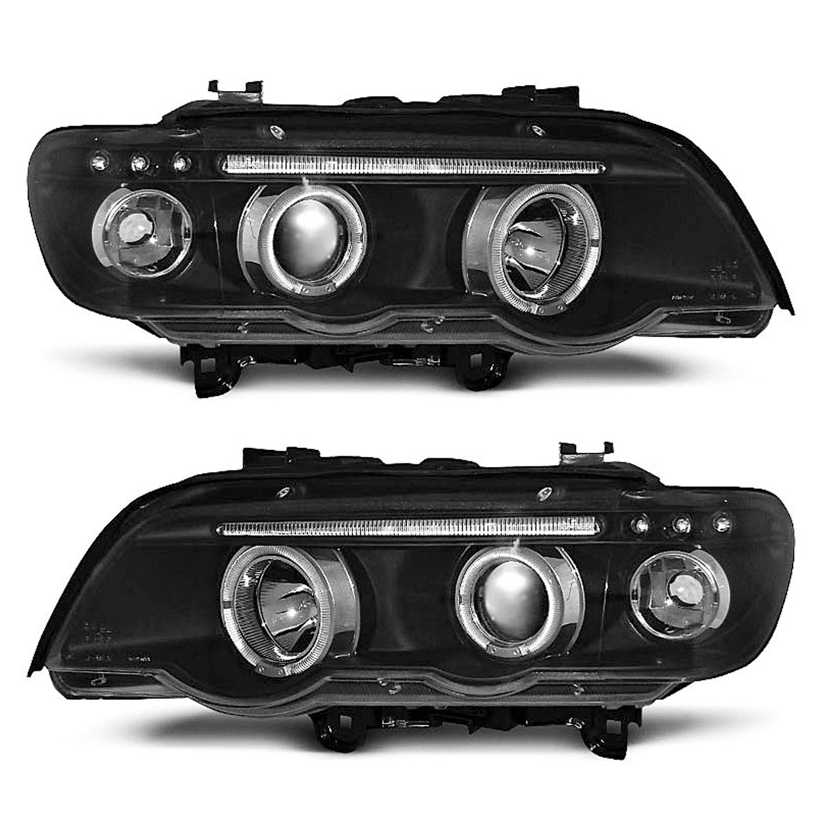 Scheinwerfer Angel Eyes Schwarz passend für BMW X5 E53 09.99-10.03