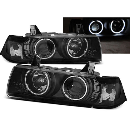 Scheinwerfer Angel Eyes CCFL Schwarz passend für BMW E36 12.90-08.99 C/C