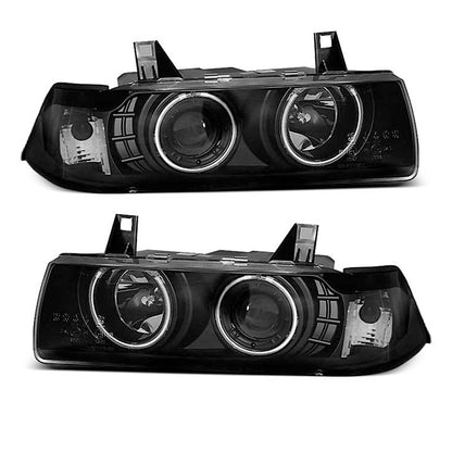Scheinwerfer Angel Eyes CCFL Schwarz passend für BMW E36 12.90-08.99 C/C