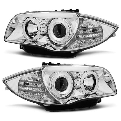Scheinwerfer Angel Eyes Chrom passend für BMW 1 E87/E81/82/88 04-11