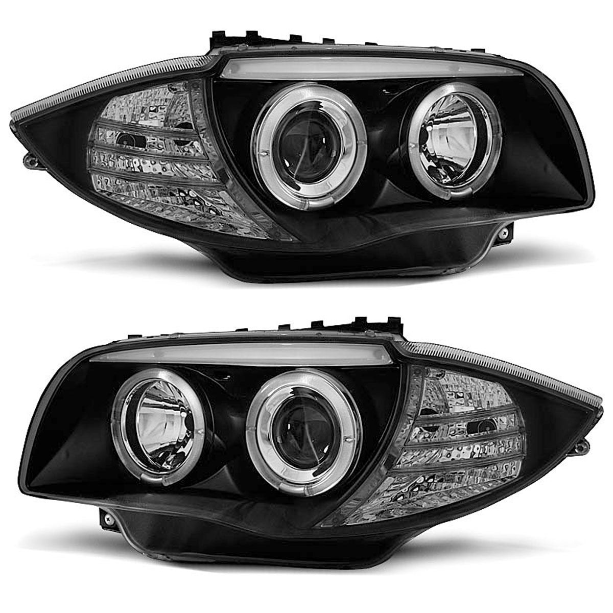 Scheinwerfer Angel Eyes Schwarz passend für BMW 1 E87/E81/82/88 04-11