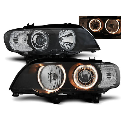 Xenon Scheinwerfer Angel Eyes Schwarz passend für BMW X5 E53 09.99-10.03