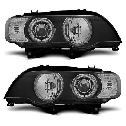 Xenon Scheinwerfer Angel Eyes Schwarz passend für BMW X5 E53 09.99-10.03