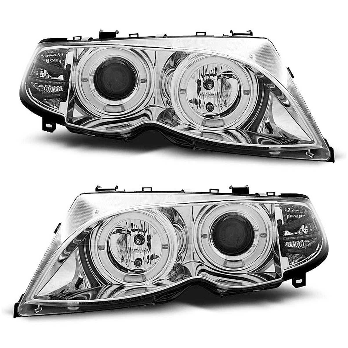 Scheinwerfer Angel Eyes Chrom passend für BMW E46 09.01-03.05