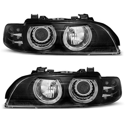 Scheinwerfer Angel Eyes Schwarz mit LED Blinker passend für BMW E39 09.95-06.03