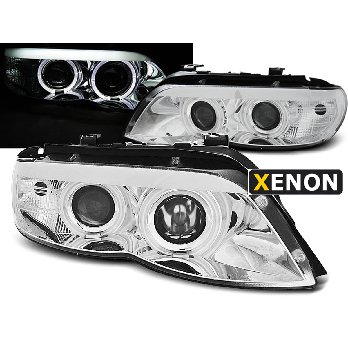 Xenon Scheinwerfer Angel Eyes Chrom passend für BMW X5 E53 11.03-06
